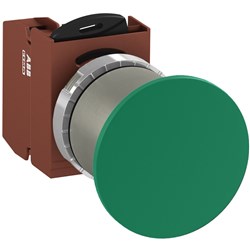 ABB MMMNG4AS01 Non-Illuminated Pushbutton Kit 40mm Mushroom Maintained Green 1NC Screw