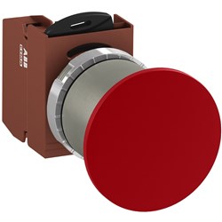 ABB MMMNR4OS01 Non-Illuminated Pushbutton Kit 40mm Mushroom Momentary Red 1NC Screw