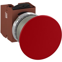 ABB MMMNR6OS11 Non-Illuminated Pushbutton Kit 60mm Mushroom Momentary Red 1NO+1NC Screw