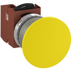 ABB MMMNY6OS10 Non-Illuminated Pushbutton Kit 60mm Mushroom Momentary Yellow 1NO Screw