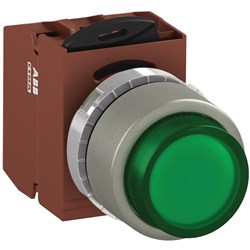 ABB MMPIEGASP211 Illuminated Pushbutton Kit 22mm Extended Maintained Green 24VAC/DC 1NO+1NC Screw Power Supply