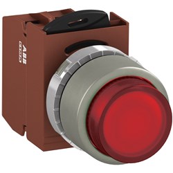 ABB MMPIERASP401 Illuminated Pushbutton Kit 22mm Extended Maintained Red 230VAC/DC 1NC Screw Power Supply