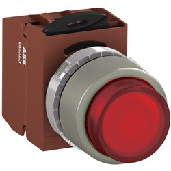 ABB MMPIERASP411 Illuminated Pushbutton Kit 22mm Extended Maintained Red 230VAC/DC 1NO+1NC Screw Power Supply