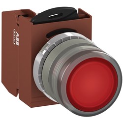 ABB MMPIFROFP201 Illuminated Pushbutton Kit 22mm Flush Momentary Red 24VAC/DC 1NC Faston Power Supply