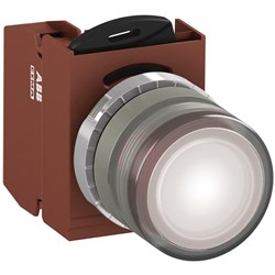 ABB MMPIFWAFP010 Illuminated Pushbutton Kit 22mm Flush Maintained White 6VAC/DC 1NO Faston Power Supply