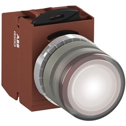 ABB MMPIFWASP111 Illuminated Pushbutton Kit 22mm Flush Maintained White 12VAC/DC 1NO+1NC Screw Power Supply