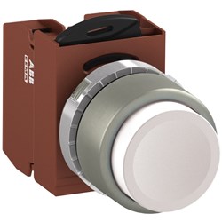 ABB MMPNEWOF02 Non-Illuminated Pushbutton Kit 22mm Extended Momentary White 2NC Faston