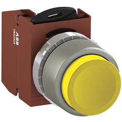 ABB MMPNEYAS01 Non-Illuminated Pushbutton Kit 22mm Extended Maintained Yellow 1NC Screw
