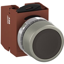 ABB MMPNFBAF11 Non-Illuminated Pushbutton Kit 22mm Flush Maintained Black 1NO+1NC Faston