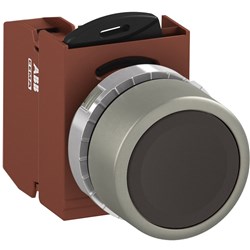 ABB MMPNFBOF01 Non-Illuminated Pushbutton Kit 22mm Flush Momentary Black 1NC Faston