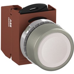 ABB MMPNFWAF01 Non-Illuminated Pushbutton Kit 22mm Flush Maintained White 1NC Faston