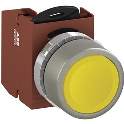 ABB MMPNFYAS01 Non-Illuminated Pushbutton Kit 22mm Flush Maintained Yellow 1NC Screw