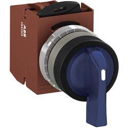 ABB MMS2ILAACLSL410 Selector Switch Kit Blue 230VAC 2Position 1NO Illuminated Screw Maintained Long Handle Metal