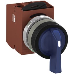 ABB MMS2ILAACLSP411 Selector Switch Kit Blue 230VAC 2Position 1NO+1NC Illuminated Screw Maintained Long Handle