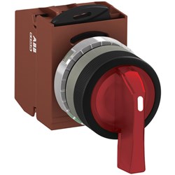 ABB MMS2ILAACRSP411 Selector Switch Kit Red 230VAC 2Position 1NO+1NC Illuminated Screw Maintained Long Handle
