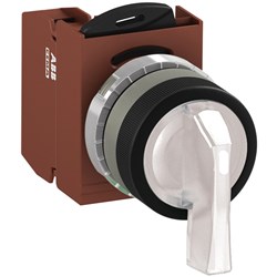 ABB MMS2ILAACWFP410 Selector Switch Kit White 230VAC 2Position 1NO Illuminated Faston Maintained Long Handle A C