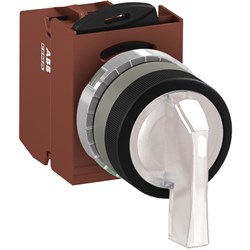 ABB MMS2ILAACWSL310 Selector Switch Kit White 110VAC 2Position 1NO Illuminated Screw Maintained Long Handle Metal