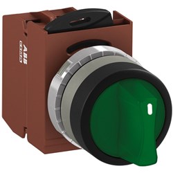 ABB MMS2ISAACGSL310 Selector Switch Kit Green 110VAC 2Position 1NO Illuminated Screw Maintained Short Handle A C