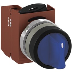 ABB MMS2ISAACLFP010 Selector Switch Kit Blue 6VAC/DC 2Position 1NO Illuminated Faston Maintained Short Handle