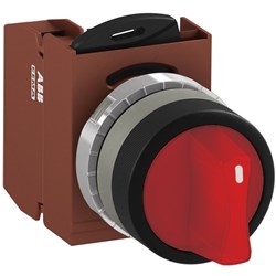 ABB MMS2ISAACRSP001 Selector Switch Kit Red 6VAC/DC 2Position 1NC Illuminated Screw Maintained Short Handle