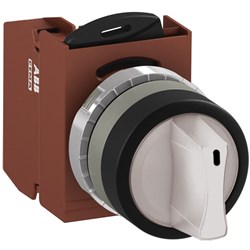 ABB MMS2ISAACWSP101 Selector Switch Kit White 12VAC/DC 2Position 1NC Illuminated Screw Maintained Short Handle