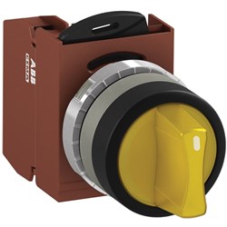 ABB MMS2ISAACYSP401 Selector Switch Kit Yellow 230VAC 2Position 1NC Illuminated Screw Maintained Short Handle A C