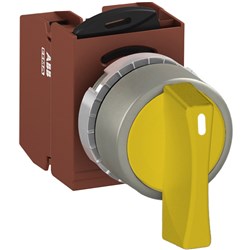 ABB MMS2NLAACYS02 Selector Switch Kit Yellow 2Position 2NC Non-Illuminated Screw Maintained Long Handle Metal A C