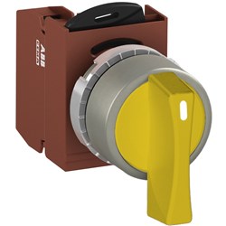 ABB MMS2NLAACYS10 Selector Switch Kit Yellow 2Position 1NO Non-Illuminated Screw Maintained Long Handle Metal A C