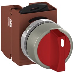 ABB MMS2NSOCARF11 Selector Switch Kit Red 2Position 1NO+1NC Non-Illuminated Faston Momentary Short Handle Metal