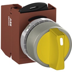 ABB MMS2NSOCAYF10 Selector Switch Kit Yellow 2Position 1NO Non-Illuminated Faston Momentary Short Handle Metal C A