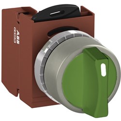 ABB MMS2NSOCBGF10 Selector Switch Kit Green 2Position 1NO Non-Illuminated Faston Momentary Short Handle Metal C B