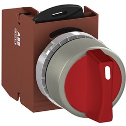 ABB MMS2NSOCBRF10 Selector Switch Kit Red 2Position 1NO Non-Illuminated Faston Momentary Short Handle Metal