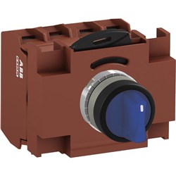 ABB MMS3ISAABCLSP130 Selector Switch Kit Blue 12VAC/DC 3Position 3NO Illuminated Screw Maintained Short Handle