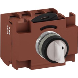 ABB MMS3ISAABCWSP203 Selector Switch Kit White 24VAC/DC 3Position 3NC Illuminated Screw Maintained Short Handle