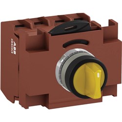 ABB MMS3ISAABCYSL230 Selector Switch Kit Yellow 24VAC/DC 3Position 3NO Illuminated Screw Maintained Short Handle