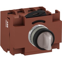 ABB MMS3ISOACBCSP330 Selector Switch Kit Clear 110VAC 3Position 3NO Illuminated Screw Momentary Short Handle