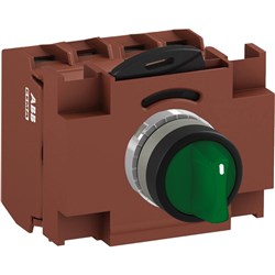 ABB MMS3ISOACBGSP403 Selector Switch Kit Green 230VAC 3Position 3NC Illuminated Screw Momentary Short Handle