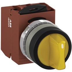 ABB MMS3ISOACBYSL402 Selector Switch Kit Yellow 230VAC 3Position 2NC Illuminated Screw Momentary Short Handle
