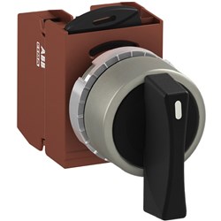 ABB MMS3NLAABCBS11 Selector Switch Kit Black 3Position 1NO+1NC Non-Illuminated Screw Maintained Long Handle Metal