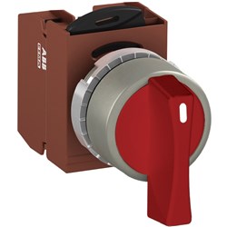 ABB MMS3NLAABCRF11 Selector Switch Kit Red 3Position 1NO+1NC Non-Illuminated Faston Maintained Long Handle Metal