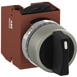 ABB MMS3NSAABCBS11 Selector Switch Kit Black 3Position 1NO+1NC Non-Illuminated Screw Maintained Short Handle Metal