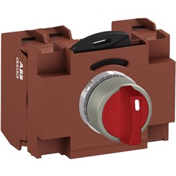ABB MMS3NSOACBRS03 Selector Switch Kit Red 3Position 3NC Non-Illuminated Screw Momentary Short Handle Metal