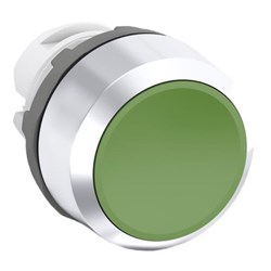 ABB MP1-30G Non-Illuminated Pushbutton Flush Momentary Green Chrome Metal Bezel