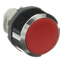 ABB MP1-30R Non-Illuminated Pushbutton Flush Momentary Red Chrome Metal Bezel