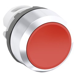 ABB MP1-60R-01 Non-Illuminated Pushbutton Flush Momentary Red Chrome Metal Bezel