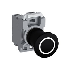 ABB MPA4P11 Non-Illuminated Machine Stop Pushbutton 40mm Black Pull Release 1NO+1NC