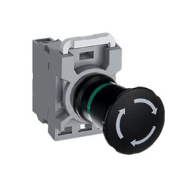 ABB MPA4T10 Non-Illuminated Machine Stop Pushbutton 40mm Black Twist Release 1NO