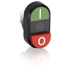 ABB MPD13-11B Non-Illuminated Double Pushbutton Flush/Extended Momentary I/O Green/Red