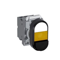 ABB MPDIEYWB120 Illuminated Double Pushbutton Kit Flush/Extended Yellow White/Black 24VAC/DC 2NO LED Block