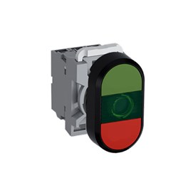 ABB MPDIFGGR711 Illuminated Double Pushbutton Kit Flush/Flush Momentary Green Green/Red 230VAC/DC 1NO+1NC